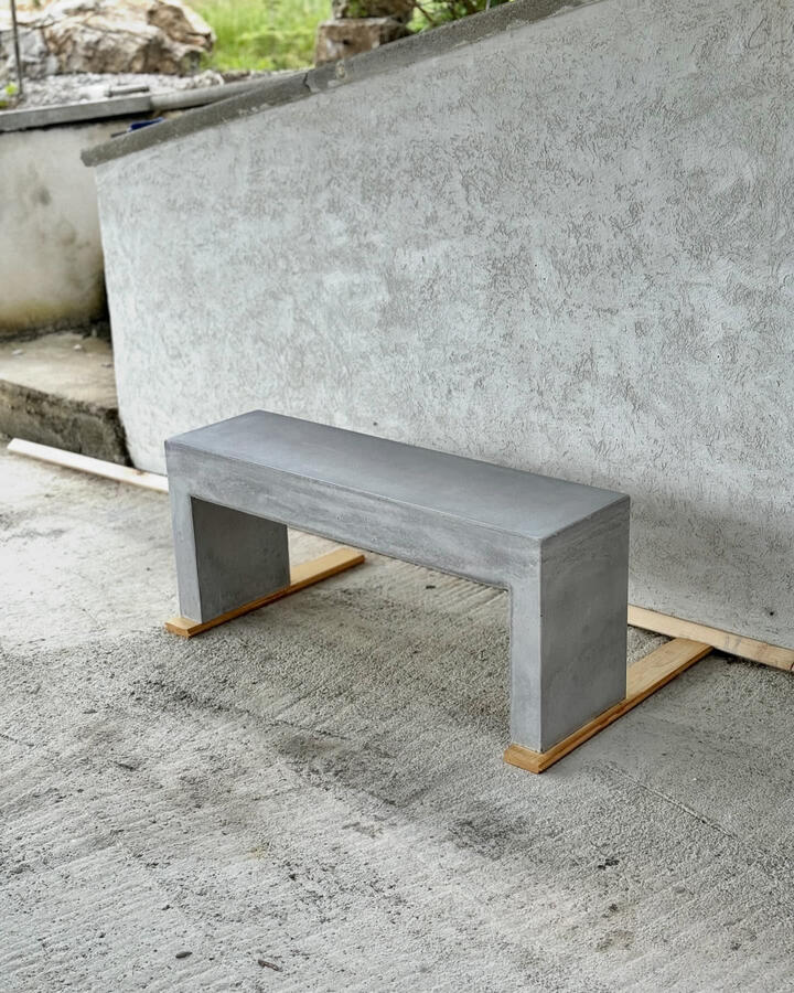 Concrete bench for a customer